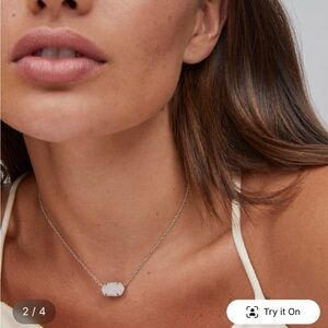 Elisa Silver Pendant Necklace in Iridescent Drusy